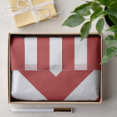 Witte strips en Chevrons op rood met monogram Tissuepapier (Geschenk)