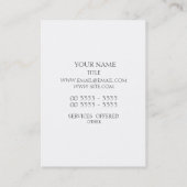 Witte strips en monogram visitekaartje (Achterkant)