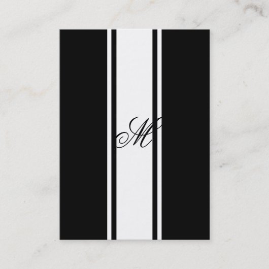 Witte strips en monogram visitekaartje (Voorkant)