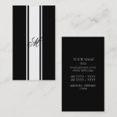 Witte strips en monogram visitekaartje (Voorkant / Achterkant)