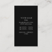 Witte strips en monogram visitekaartje (Achterkant)