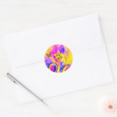 WITTE STROMEN EN GOUDE BUTTERFLES RONDE STICKER (Envelop)