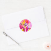 WITTE STROMEN EN GOUDE BUTTERFLES RONDE STICKER (Envelop)