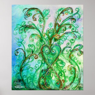 WITTE STROOIEN, BLAUWE GROENZUIVERS MET HARDE POSTER