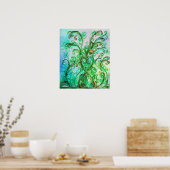 WITTE STROOIEN, BLAUWE GROENZUIVERS MET HARDE POSTER (Keuken)