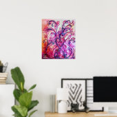 WITTE STROOIEN, PAARSE SCHIJVEN MET HART POSTER (Thuiskantoor)