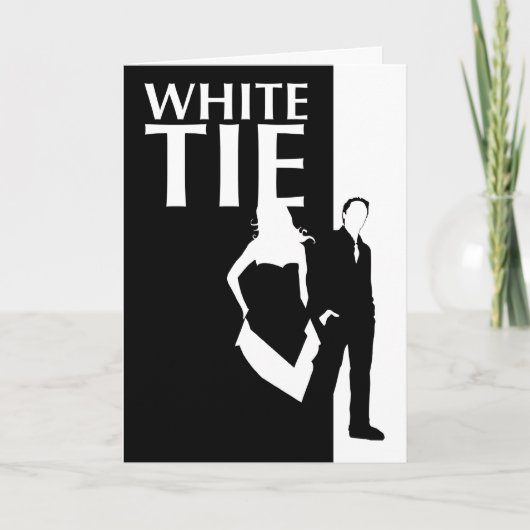 witte stropdas affaire: vrouw en man silhouetten (Voorkant)