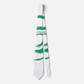 Witte Stropdas met Big Green Twirl (Voorkant)