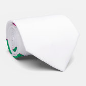 Witte Stropdas met Big Green Twirl (Opgerold)