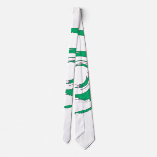 Witte Stropdas met Big Green Twirl