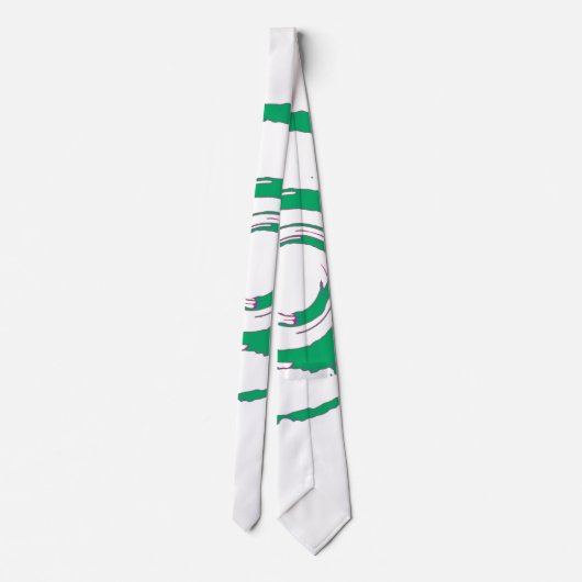 Witte Stropdas met Big Green Twirl (Achterkant)