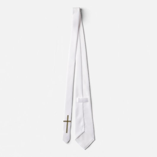 Witte Stropdas met kruis (Achterkant)