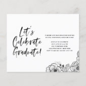 Witte Struik Lettering Foto Afstuderen Uitnodiging (Achterkant)