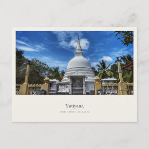 Witte Stupa bij de Yatiyana-tempel in Sri Lanka Briefkaart