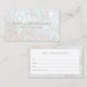 Witte subtiele Glitter Bokeh Cadeaukaart Aanbevelingskaartje (Voorkant / Achterkant)