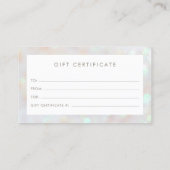 Witte subtiele Glitter Bokeh Cadeaukaart Aanbevelingskaartje (Achterkant)