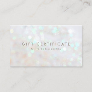 Witte subtiele Glitter Bokeh Cadeaukaart Aanbevelingskaartje