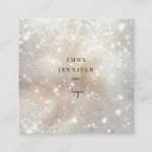 Witte Subtiele zachte glitter achtergrond Vierkante Visitekaartje (Voorkant)