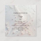 Witte Subtiele zachte glitter achtergrond Vierkante Visitekaartje (Achterkant)