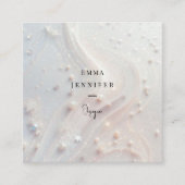 Witte Subtiele zachte glitter achtergrond Vierkante Visitekaartje (Voorkant)