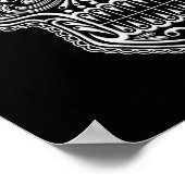 Witte suikerschedel op zwart poster (Hoek)