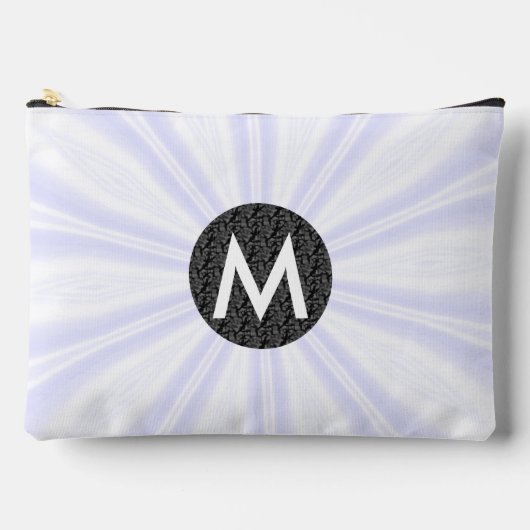 Witte Sunburst Monogram Zwarte Cirkel Etui (Voorkant)