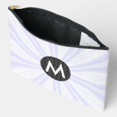 Witte Sunburst Monogram Zwarte Cirkel Etui (Open)