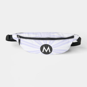 Witte Sunburst Monogram Zwarte Cirkel Heuptasje