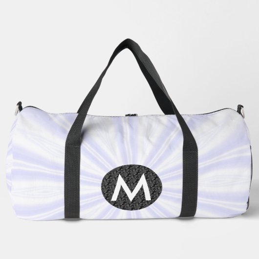 Witte Sunburst Monogram Zwarte Cirkel Plunjezak (Voorkant)