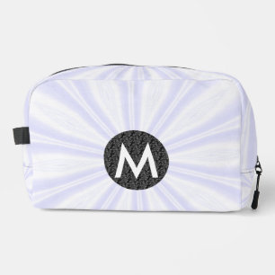 Witte Sunburst Monogram Zwarte Cirkel Toilettasje