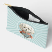 Witte superheldenhond gepersonaliseerd etui (Open)