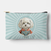 Witte superheldenhond gepersonaliseerd etui (Voorkant)