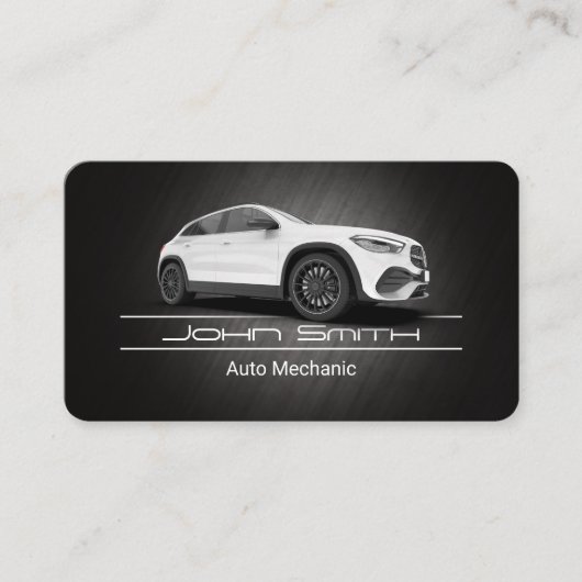 Witte SUV-auto | monteur | Auto reparatie Visitekaartje (Voorkant)