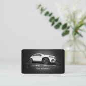 Witte SUV-auto | monteur | Auto reparatie Visitekaartje (Staand voorkant)