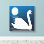 WITTE SWAN CANVAS AFDRUK (Insitu (Houten vloer))