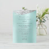 Witte Sweet 16 Bruidsjurk Aqua Blauw Kaart (Staand voorkant)