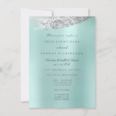 Witte Sweet 16th Bruidsjurk Aqua Blauw Kaart (Voorkant)