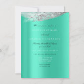 Witte Sweet 16th Bruidsjurk Grijs Mint Diamant Kaart (Voorkant)