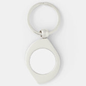 Witte Swirl metalen sleutelhanger (Voorkant)