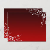 Witte Swirl Rode en Zwarte RSVP-Kaarten RSVP Kaartje (Voorkant / Achterkant)