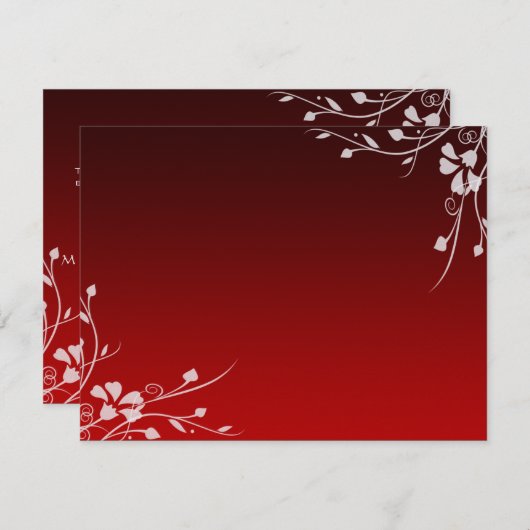 Witte Swirl Rode en Zwarte RSVP-Kaarten RSVP Kaartje (Voorkant / Achterkant)