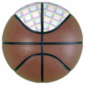 Witte symmetrische geruite verlooppatroon Lijsten Basketbal (Rechts)