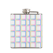 Witte symmetrische geruite verlooppatroon Lijsten Heupfles (Achterkant)