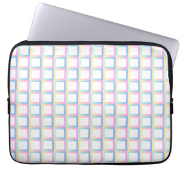 Witte symmetrische geruite verlooppatroon Lijsten Laptop Sleeve