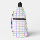 Witte symmetrische geruite verlooppatroon Lijsten Sling Bag (Voorkant)