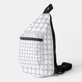 Witte symmetrische geruite verlooppatroon Lijsten Sling Bag