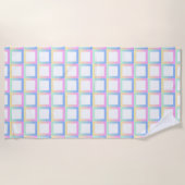 Witte symmetrische geruite verlooppatroon Lijsten Strandlaken (Voorkant)