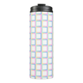 Witte symmetrische geruite verlooppatroon Lijsten Thermosbeker