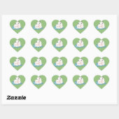 Witte Syrische hamster-accessoires, groene polka Hart Sticker (Vel)