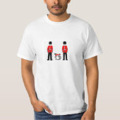 Witte T-shirt met Brompton Guards Cartoon (Voorkant)